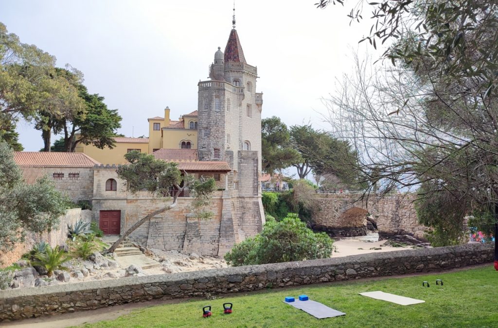 Treino de ginástica com vista